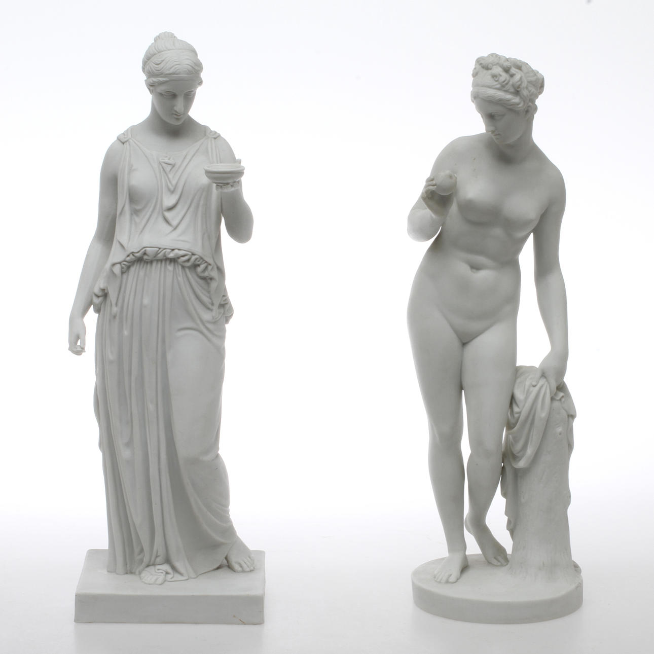 FIGURINER, 2 st, parian, kvinnor, märkt Eneret, Royal Copenhagen.