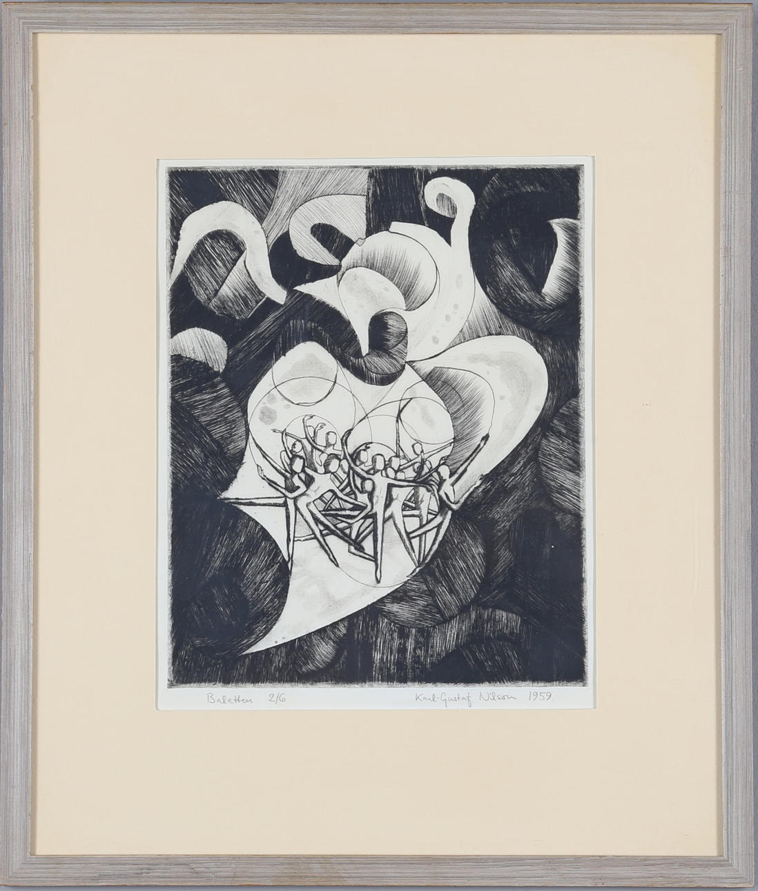 K-G NILSSON. "Baletten", litografi, signerad samt numrerad 3/6.