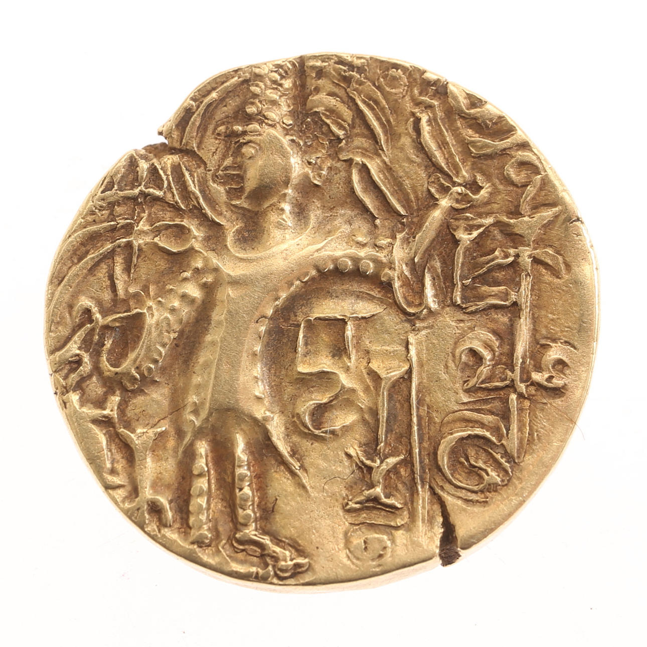 MONEDA DE ORO, imperio vasu Deva Kushan, India 200 e. kr.