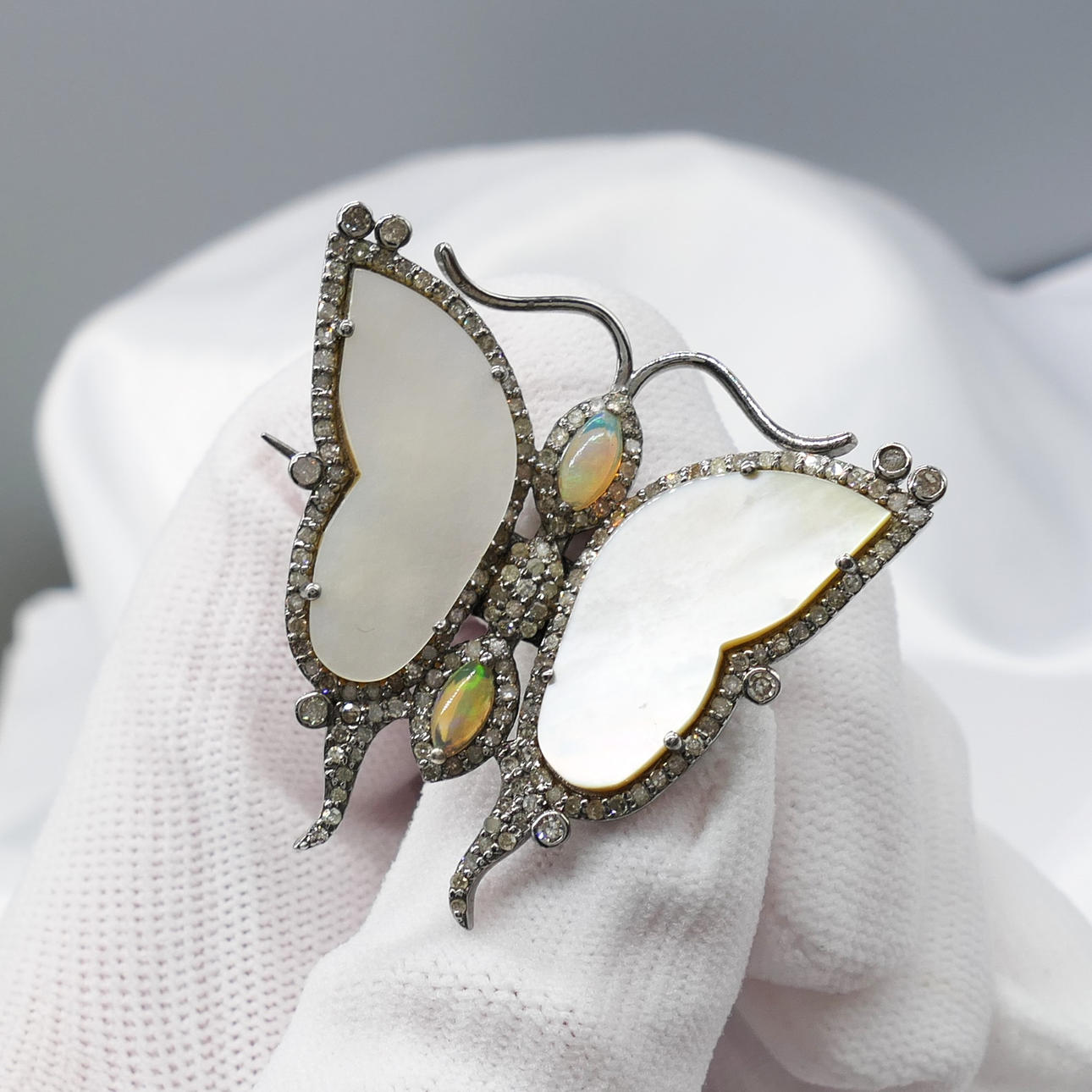 PEARL & OPAL BUTTERFLY brooch.