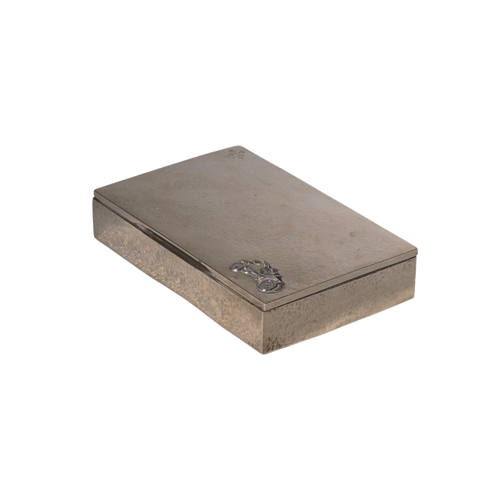 HAMMERED PUNCHED SILVER CASE.