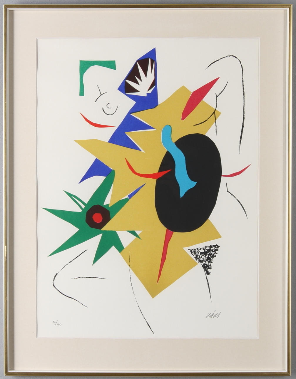 OLLE KÅKS. Komposition, färglitografi, signerad samt numrerad 26/100.