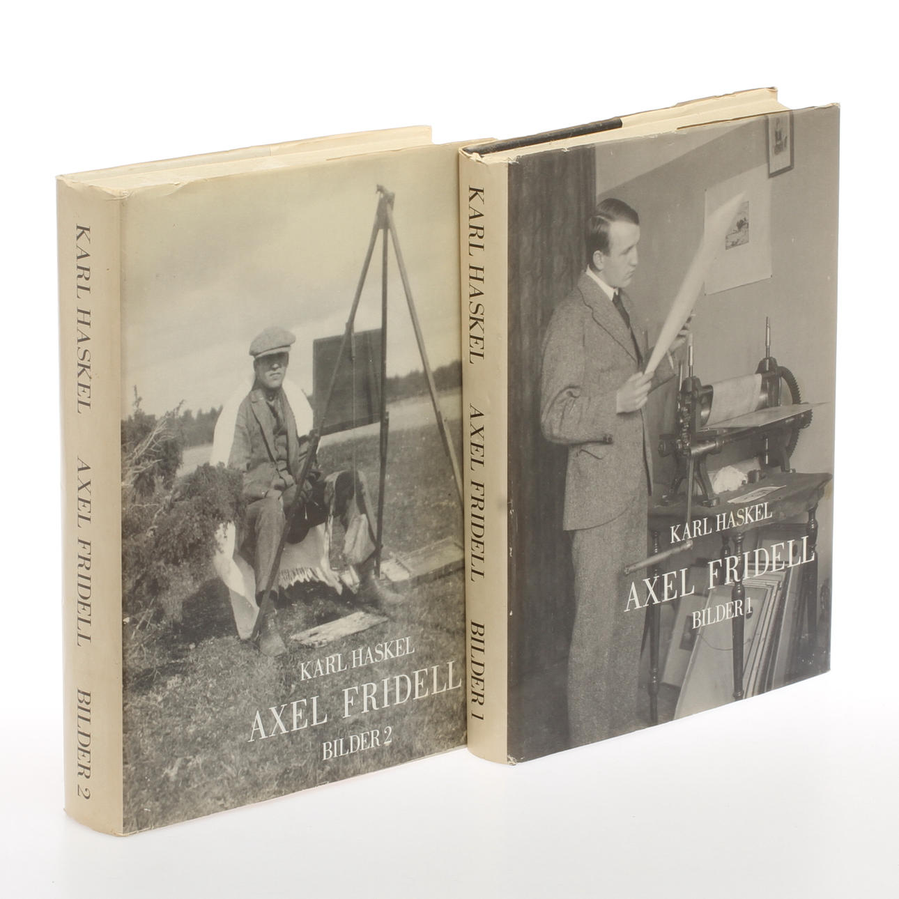 BÖCKER, 2 volymer, "Axel Fridell", Bilder 1 och 2, Karl Haskel, Föreningen för Grafisk Konst, 1986, 1989.