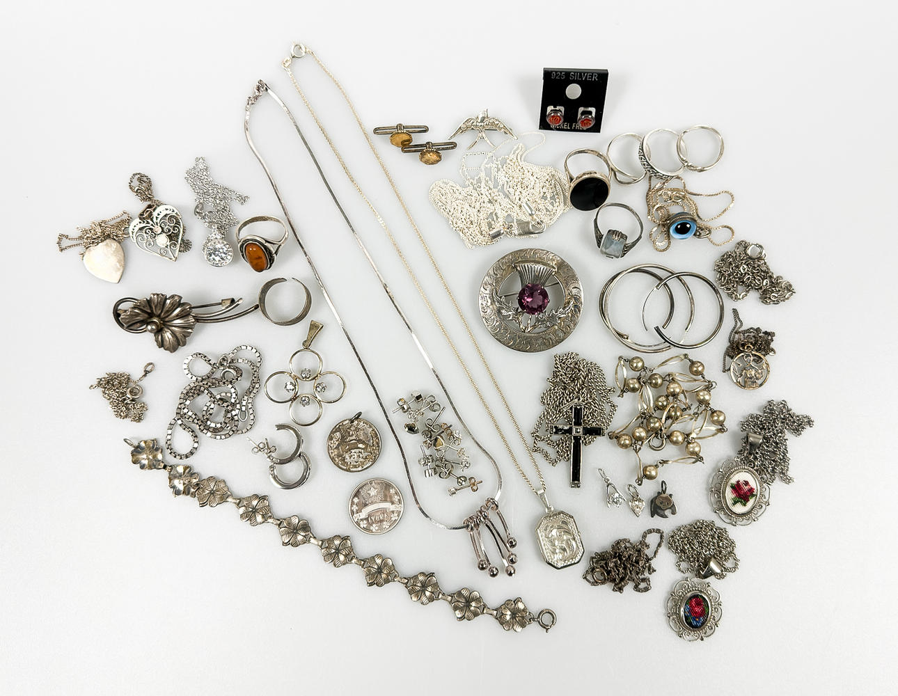 A Collection Jewelry. It's silver.