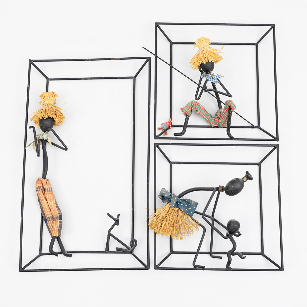BROR BONFILS. A set of three Danish mixed media sculptures with a seal ...