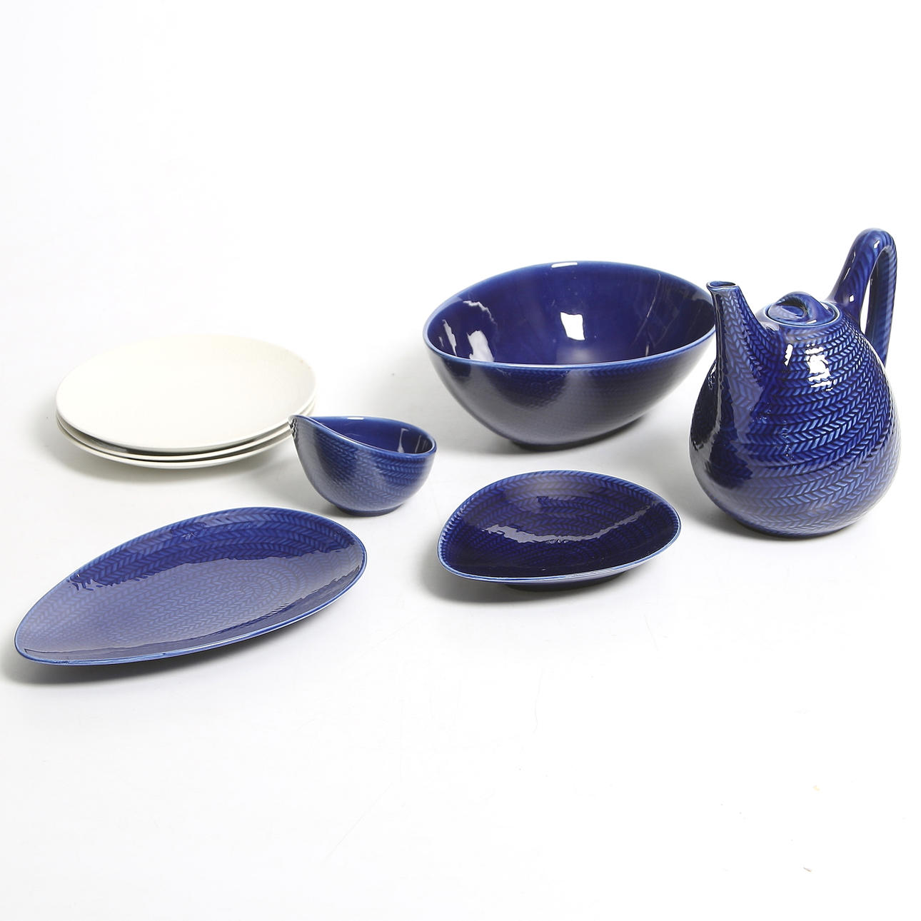 SERVISDELAR, 8 delar, "Blå Eld", Hertha Bengtsson för Rörstrand.