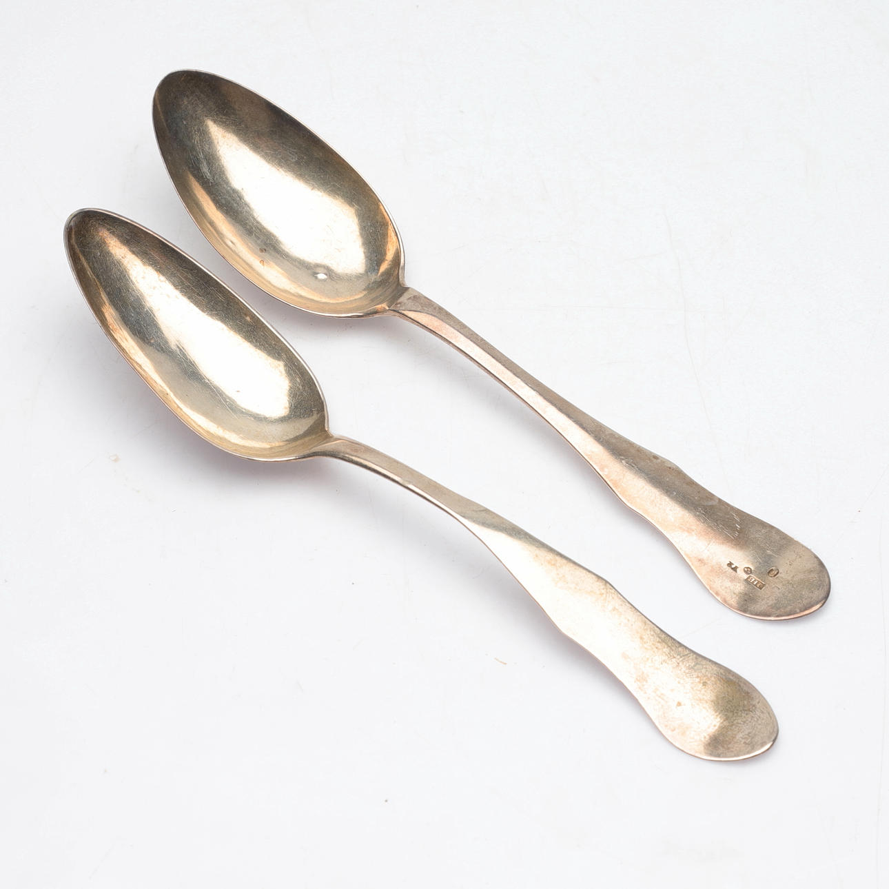 TWO SILVER SPOONS, total weight approx. 88 g, early 19th century ...