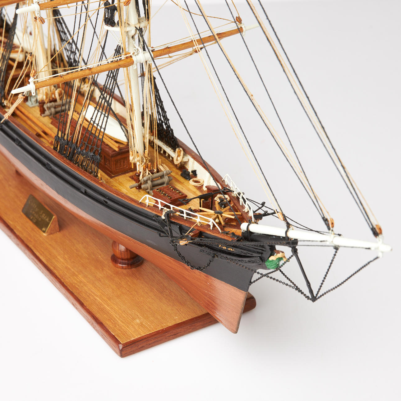 SHIP MODEL, “Cutty Sark”, three-masted, painted wood, metal details ...