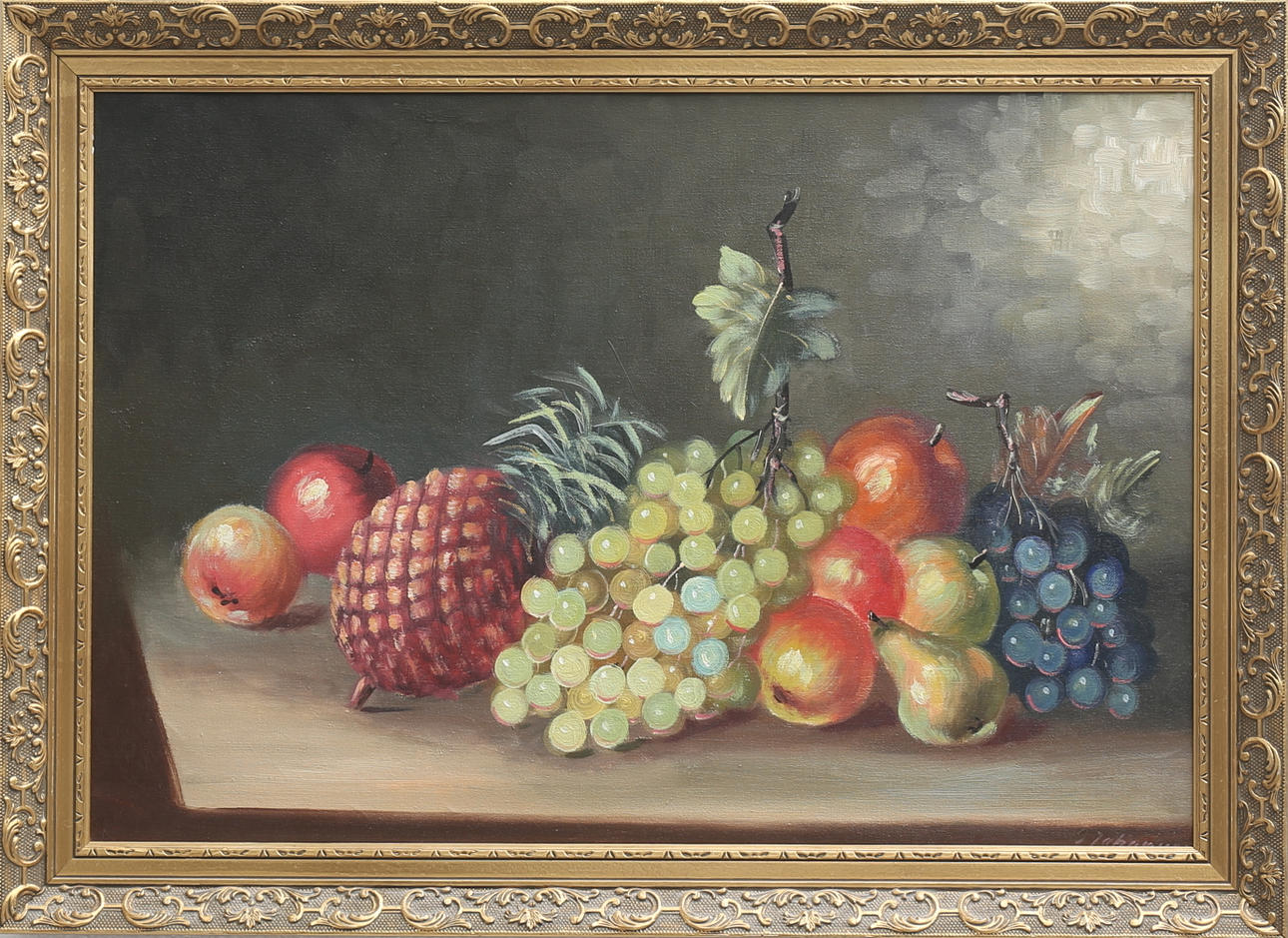 GUNNAR JOHANSSON. Fruktstilleben. Olja på duk, signerad.