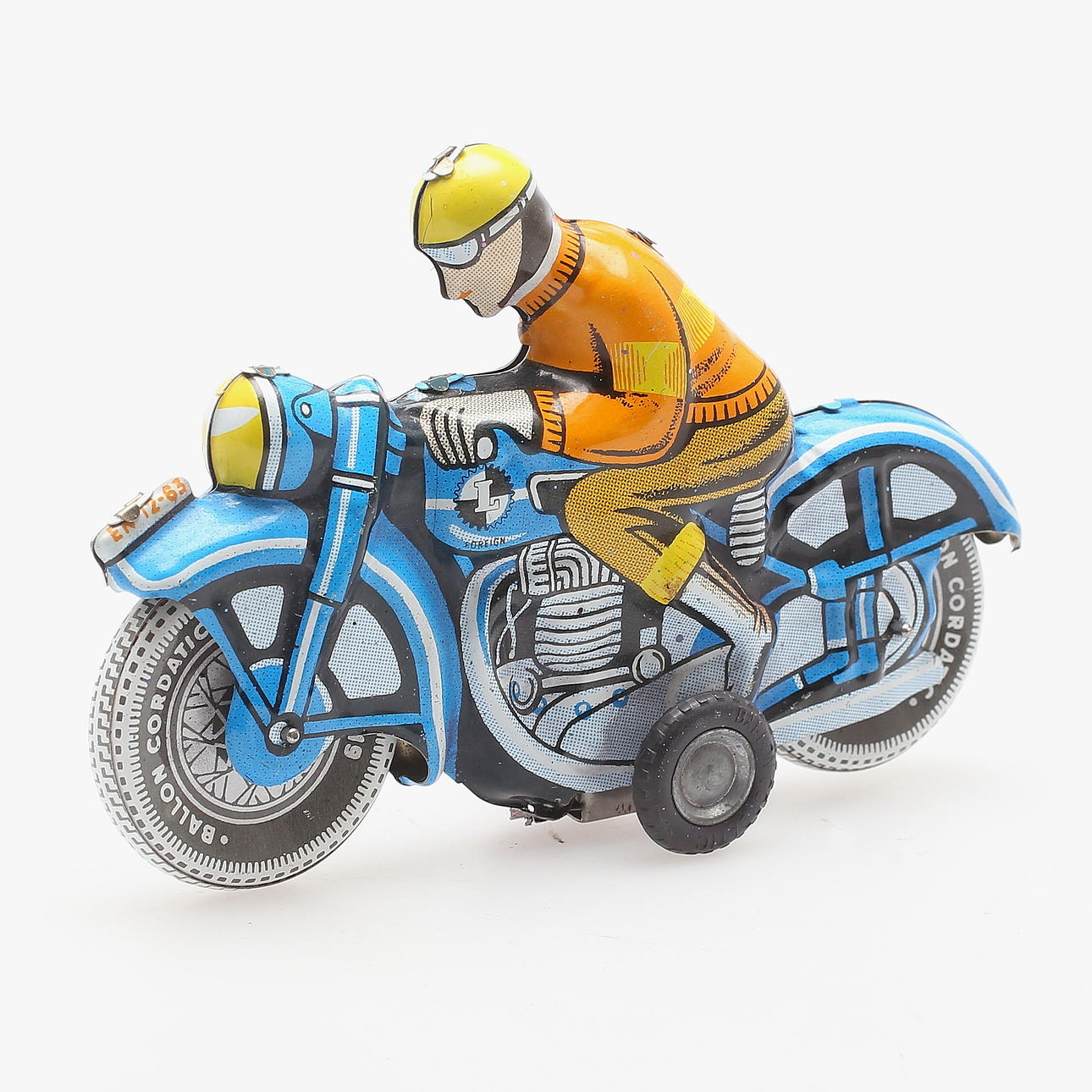 MOTORCYKEL, litograferad plåt, 1900-tal.