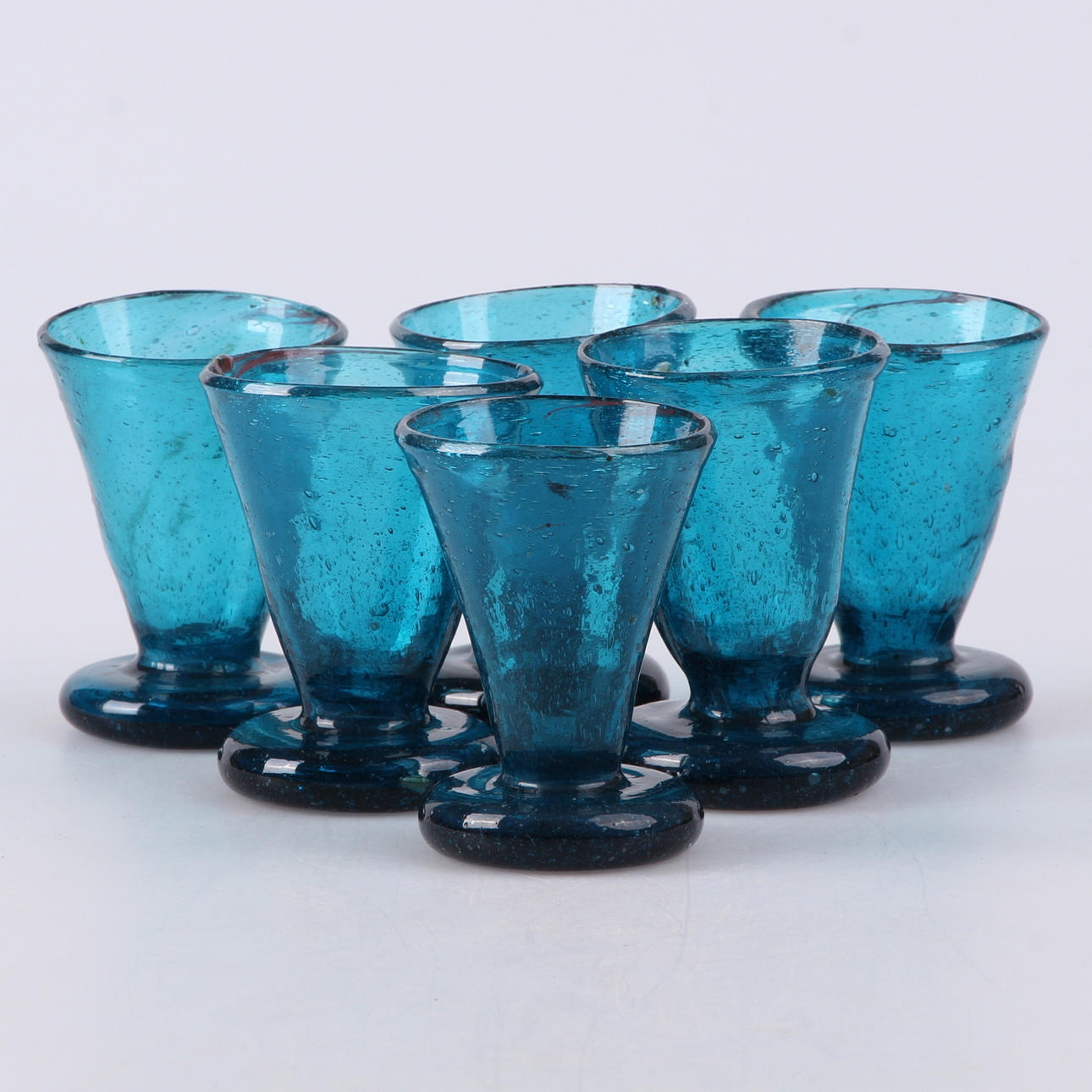 SNAPSGLAS, 6 st. Handblåsta, 1900-tal.