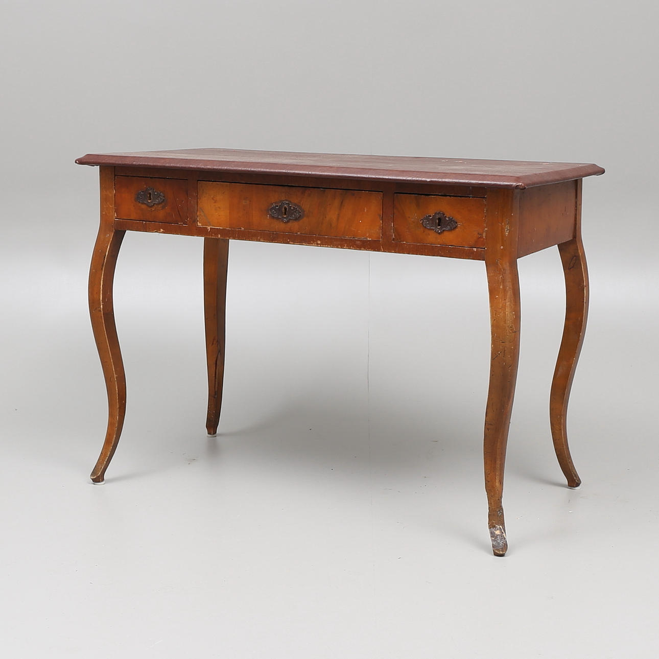 DAMSKRIVBORD, 3-lådigt, nyrokoko, 1800-tal.