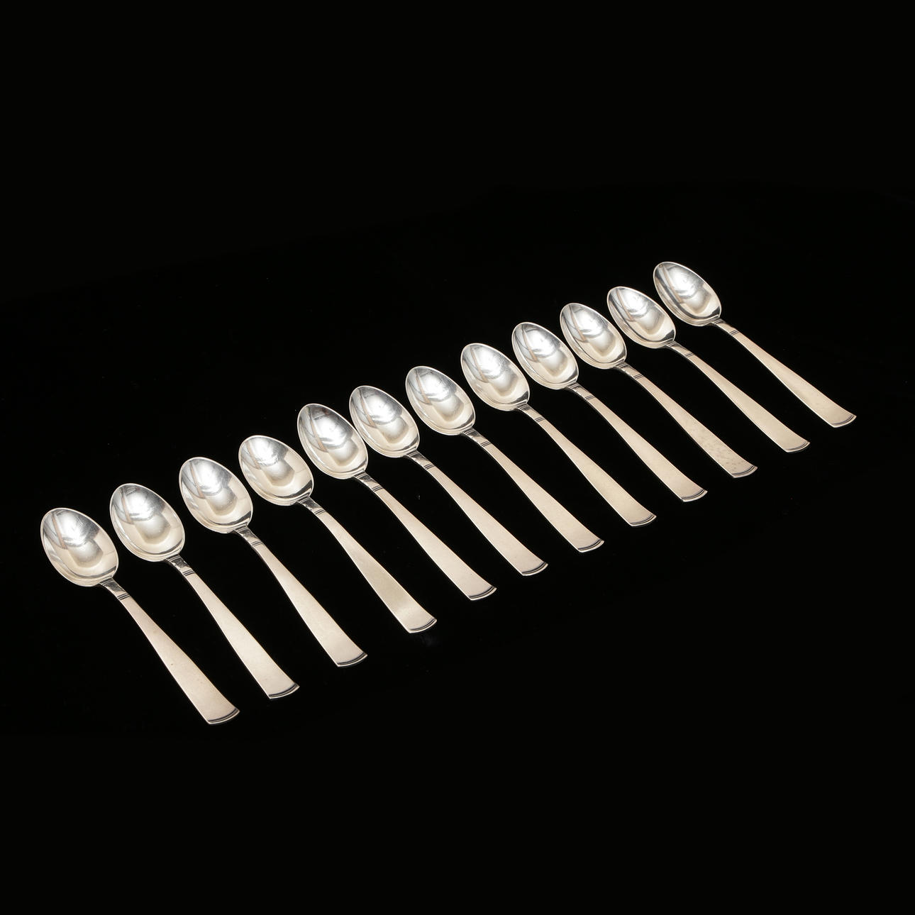 12 COFFEE SPOONS, SILVER, ROSENHOLM.