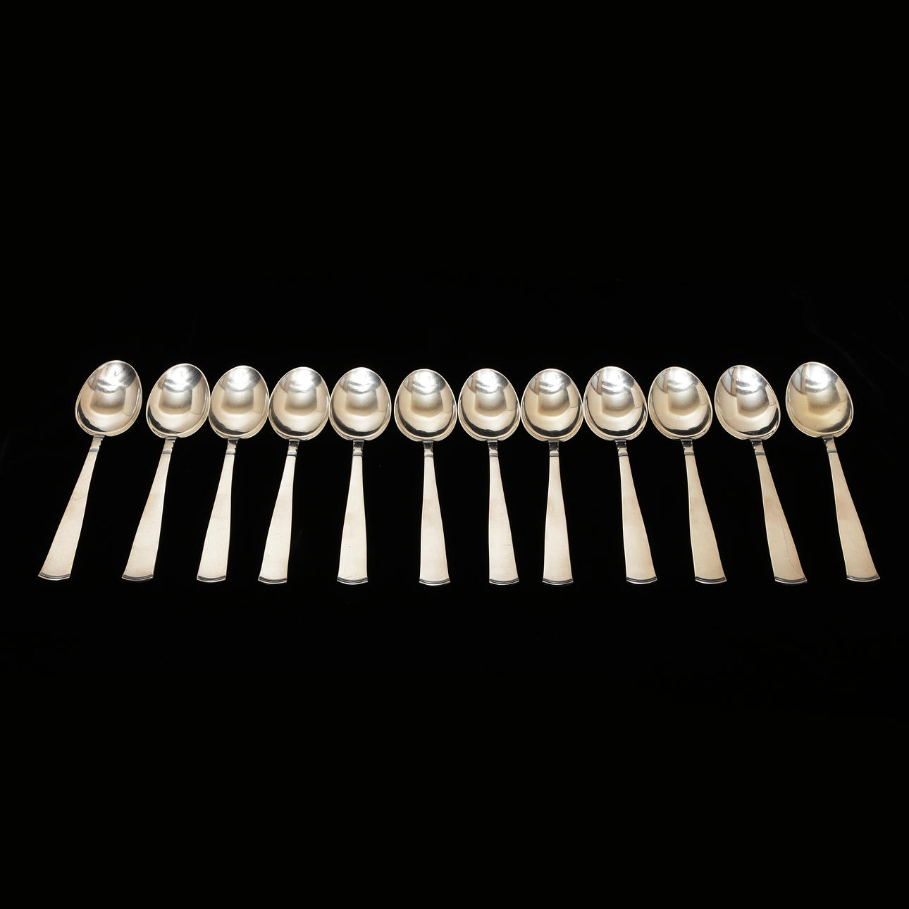 12 TABLE SPOONS, SILVER, ROSENHOLM.