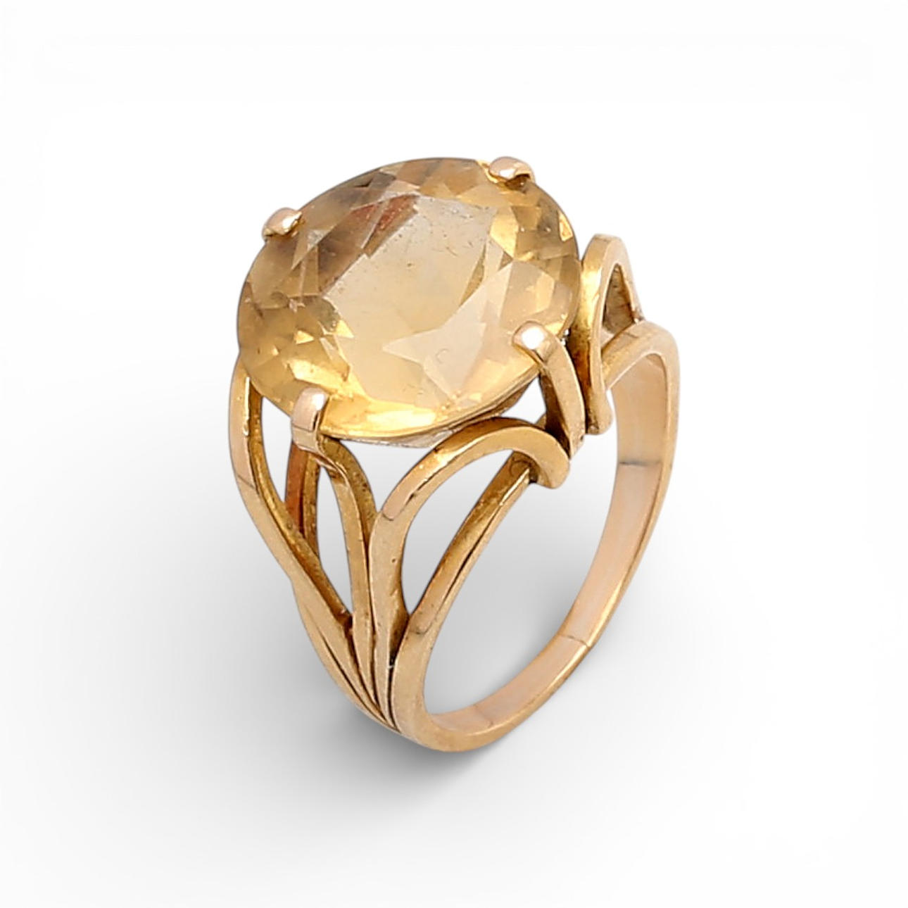 Gold and citrine ring.