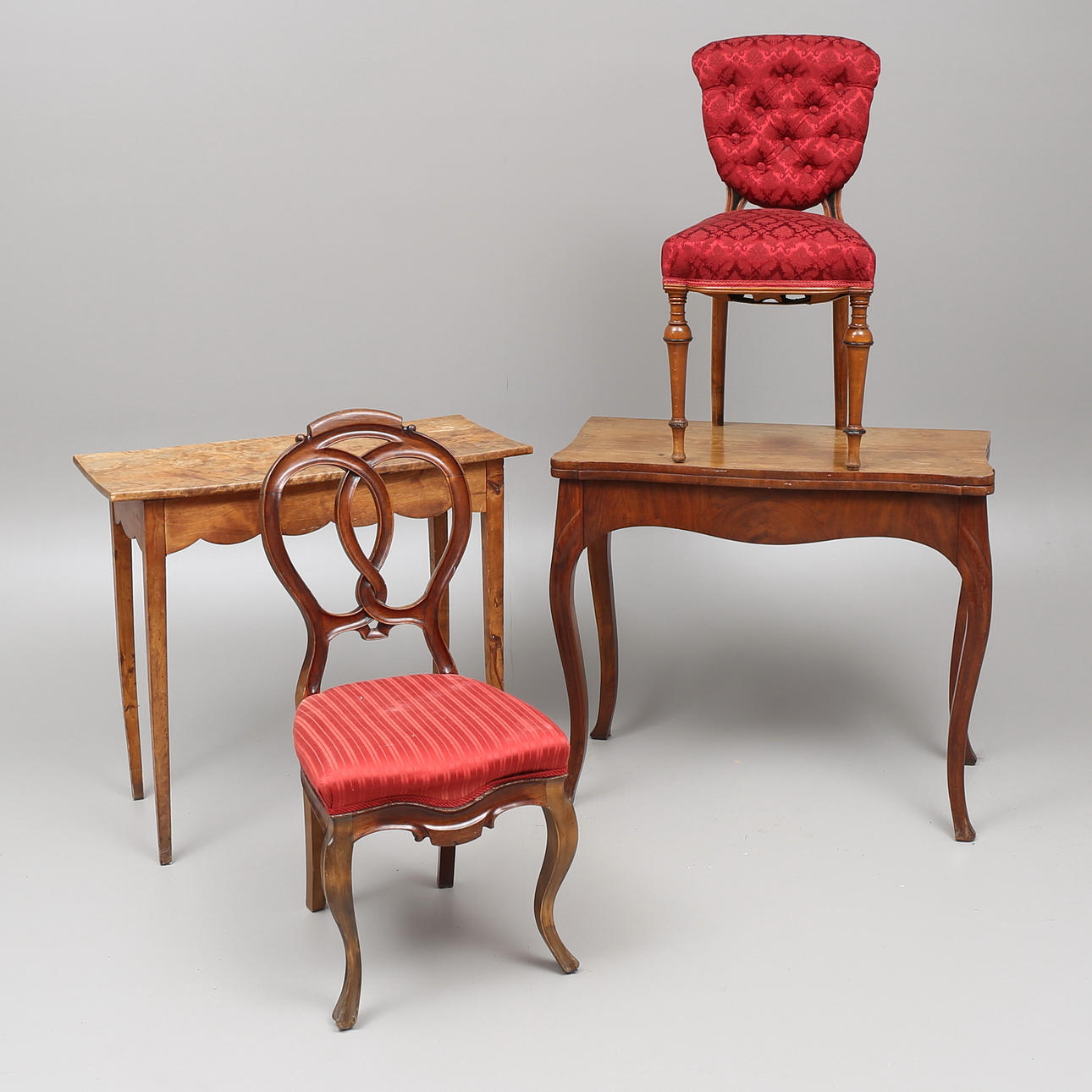 SPELBORD, FÖNSTERBORD, STOLAR, 1800-tal.