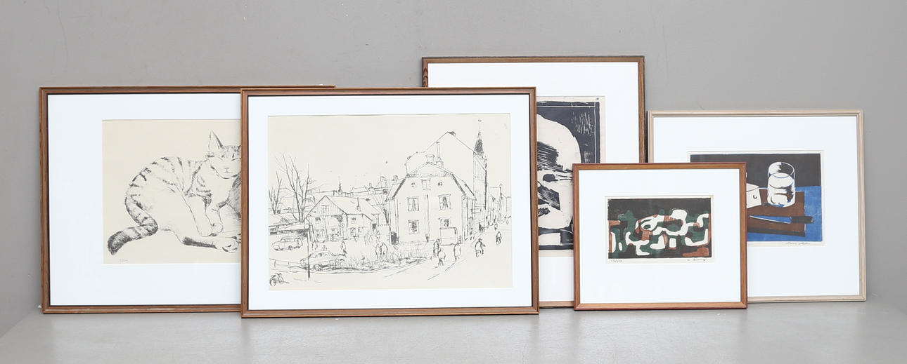 ÖSTGÖTAKONSTNÄRER. 5 st. Bland annat Bertil Almlöf och Pär Thorell.