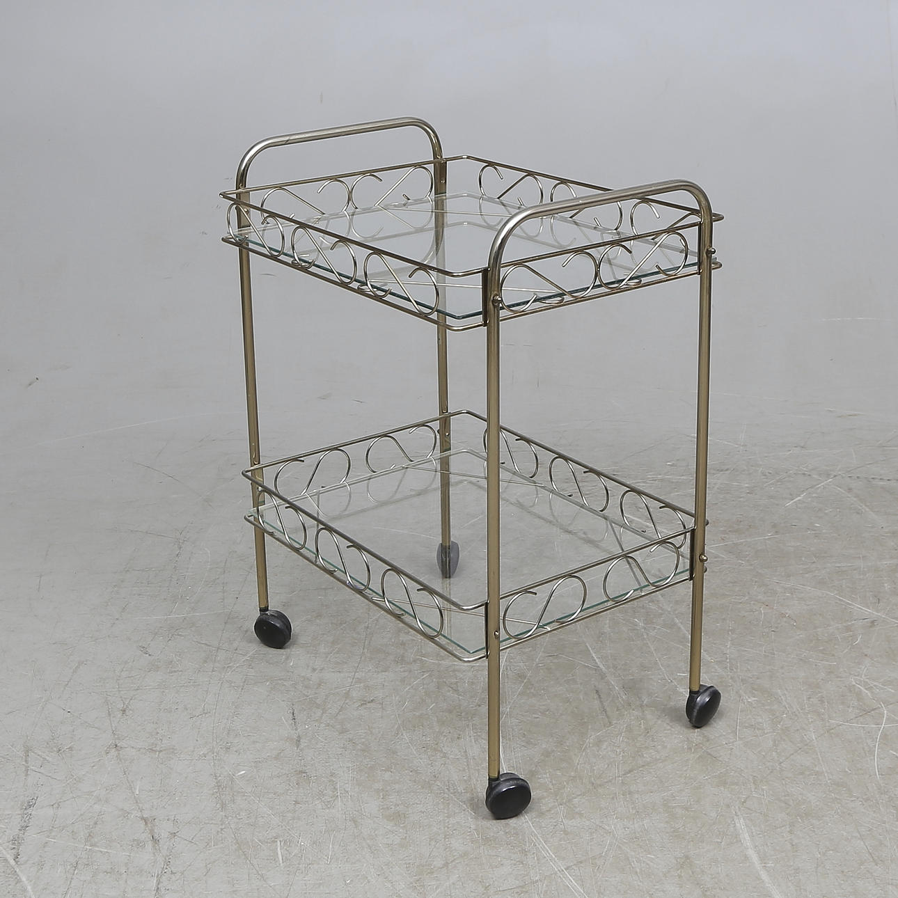 SERVERINGSVAGN, metall och glas. 1900-talets andra hälft.