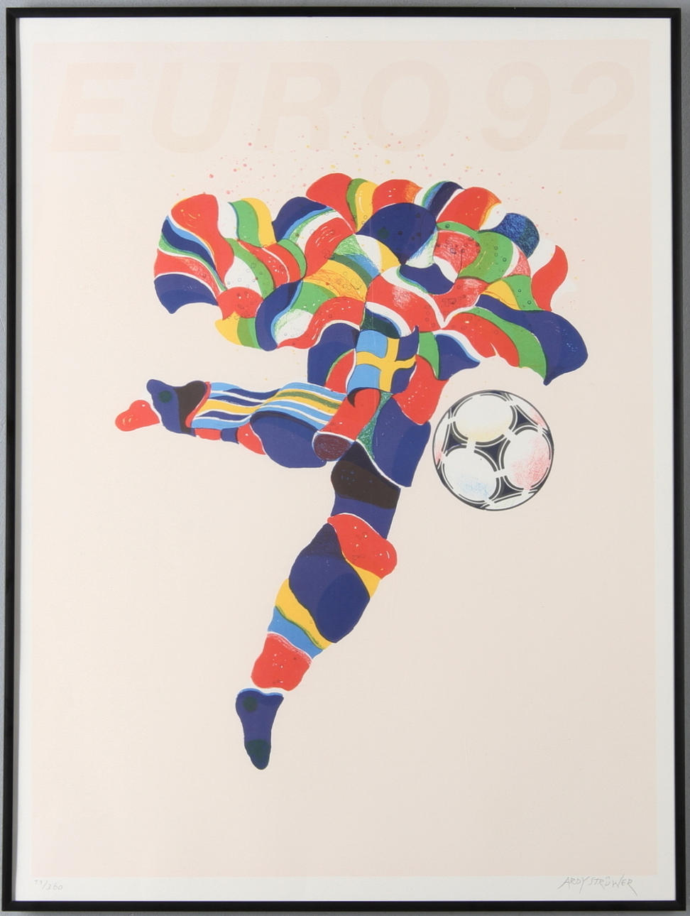 ARDY STRÜWER. "Euro 92". färglitografi, signerad och numrerad 11/360.