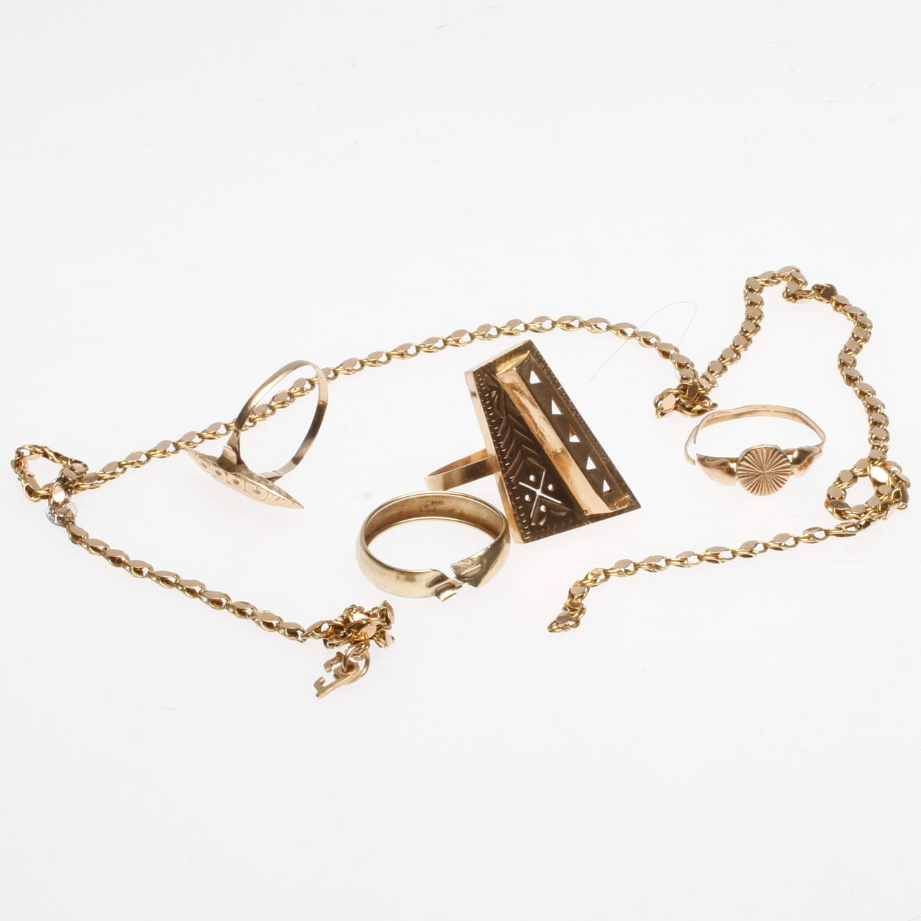 SKROTGULD, 14k guld, vikt ca 15,3 gr.