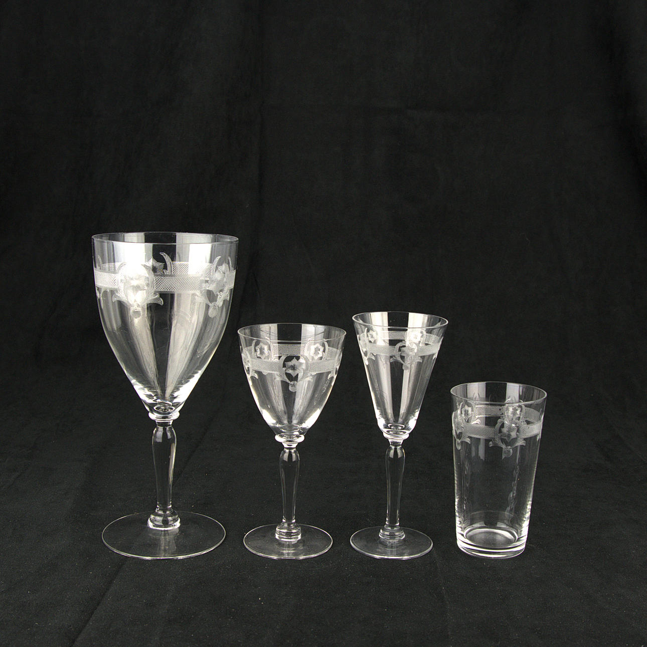 GLASSERVIS, 46 delar, kristall, slipad dekor, Johansfors, 1900-tal ...
