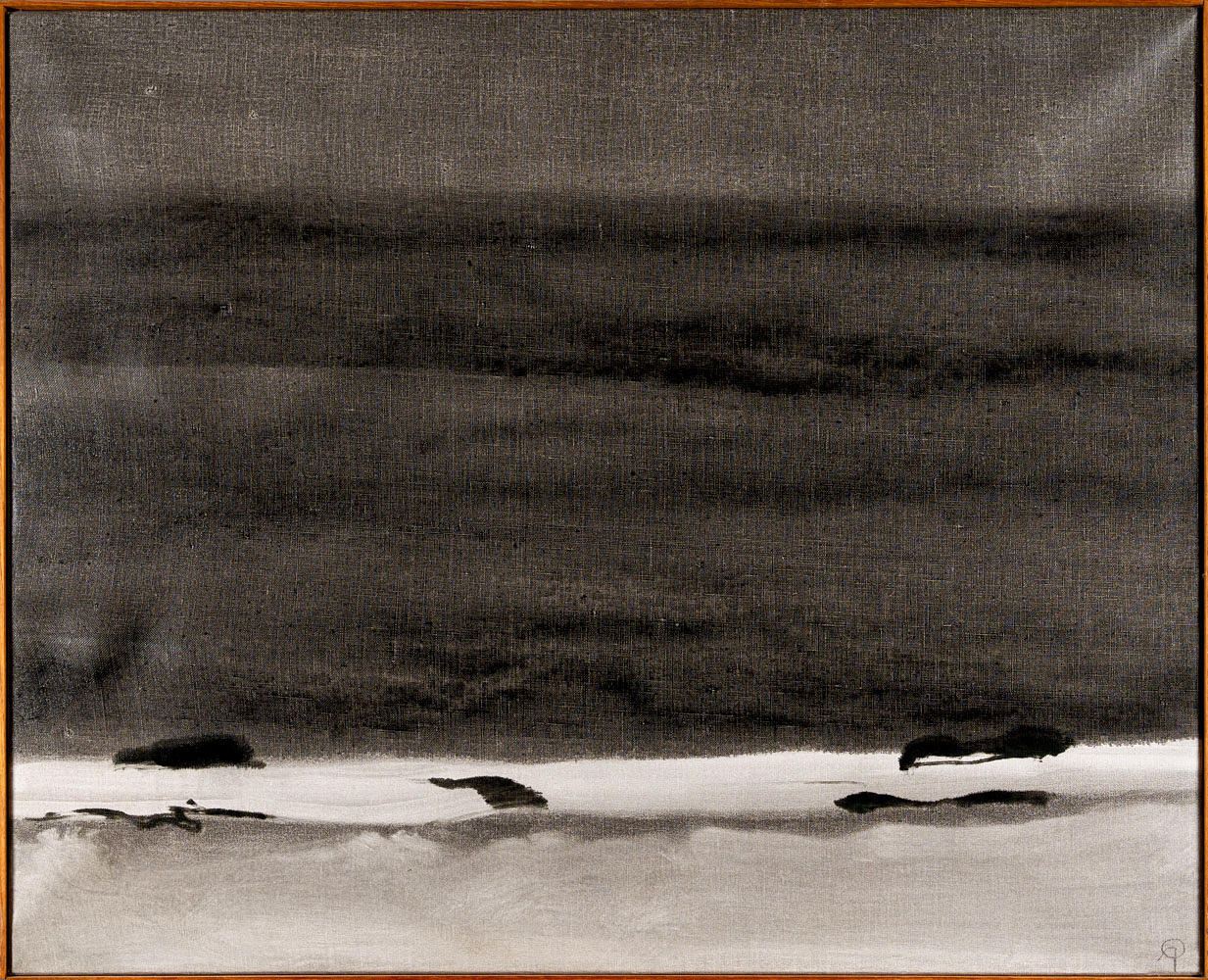 ARNE OLSSON. Acrylic on canvas, “Grey light”, Signed.