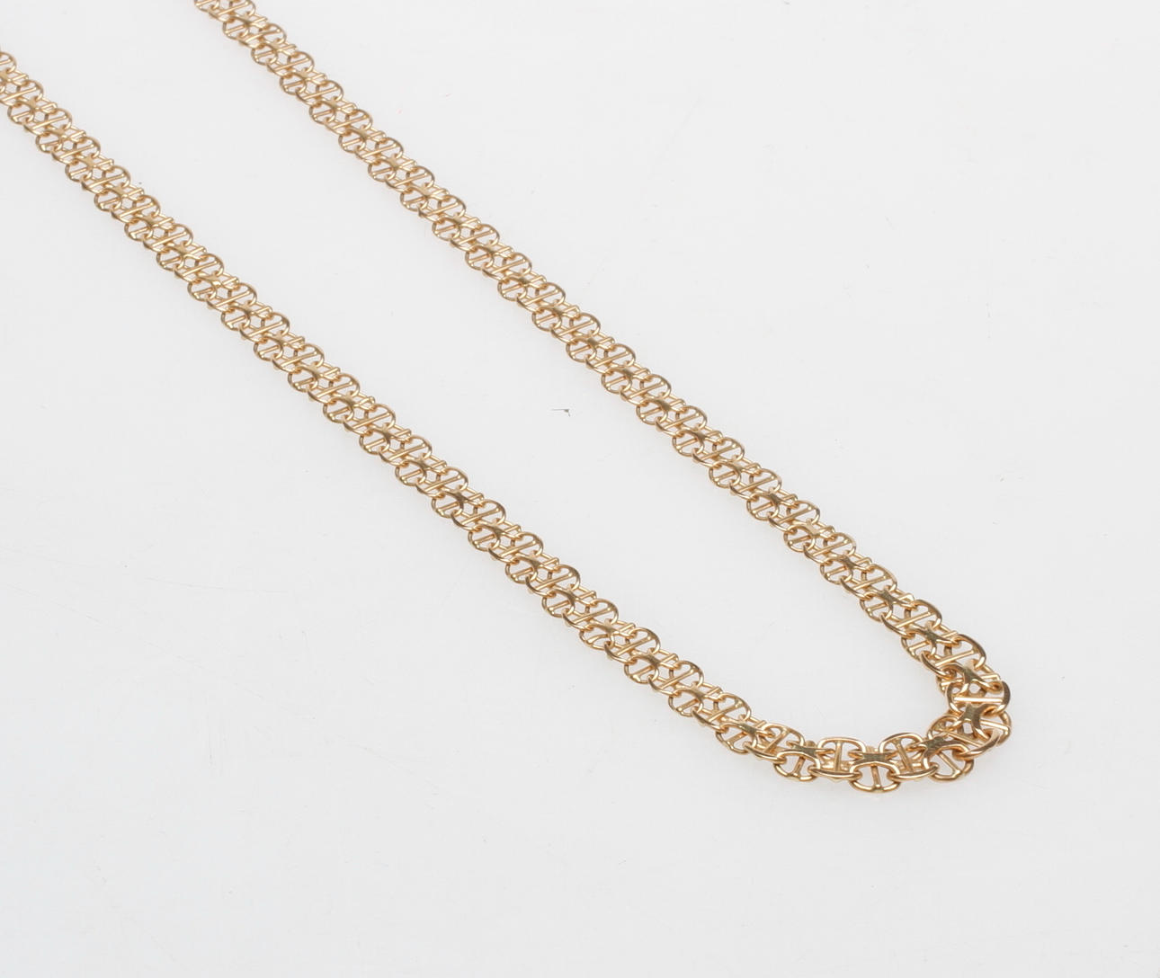 HALSBAND X-LÄNK MED STAV, 18k guld, vikt ca 13,2 gr.