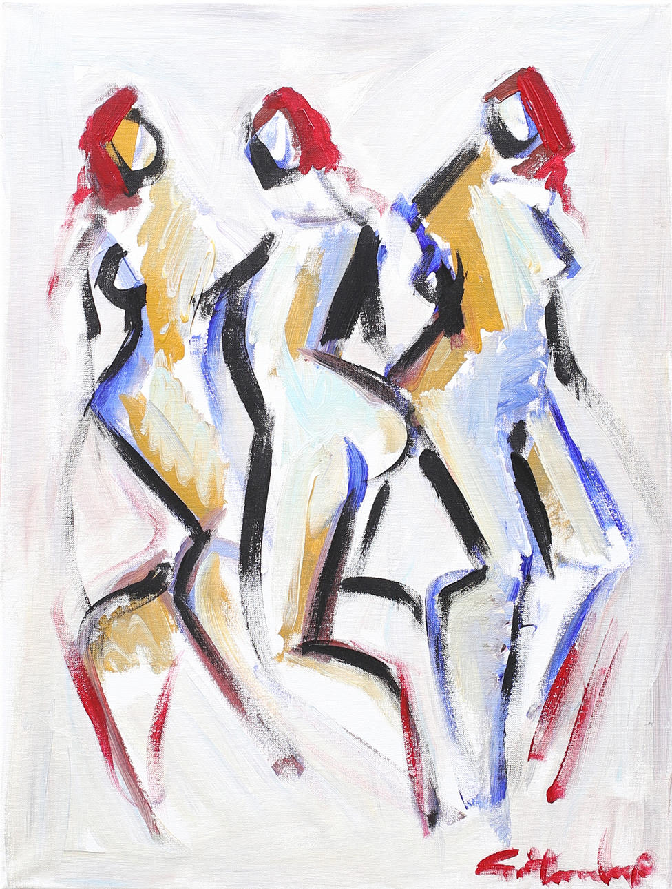 GÖRAN HAUSENKAMP. Modeller, akryl på duk, signerad G Hausenkamp.