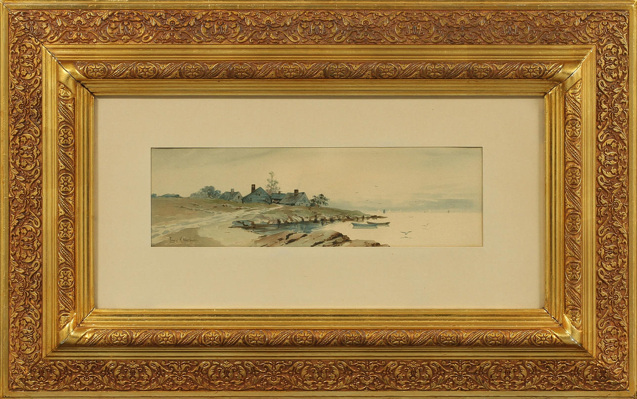 LOUIS KINNEY HARLOW. Akvarell, signerad.