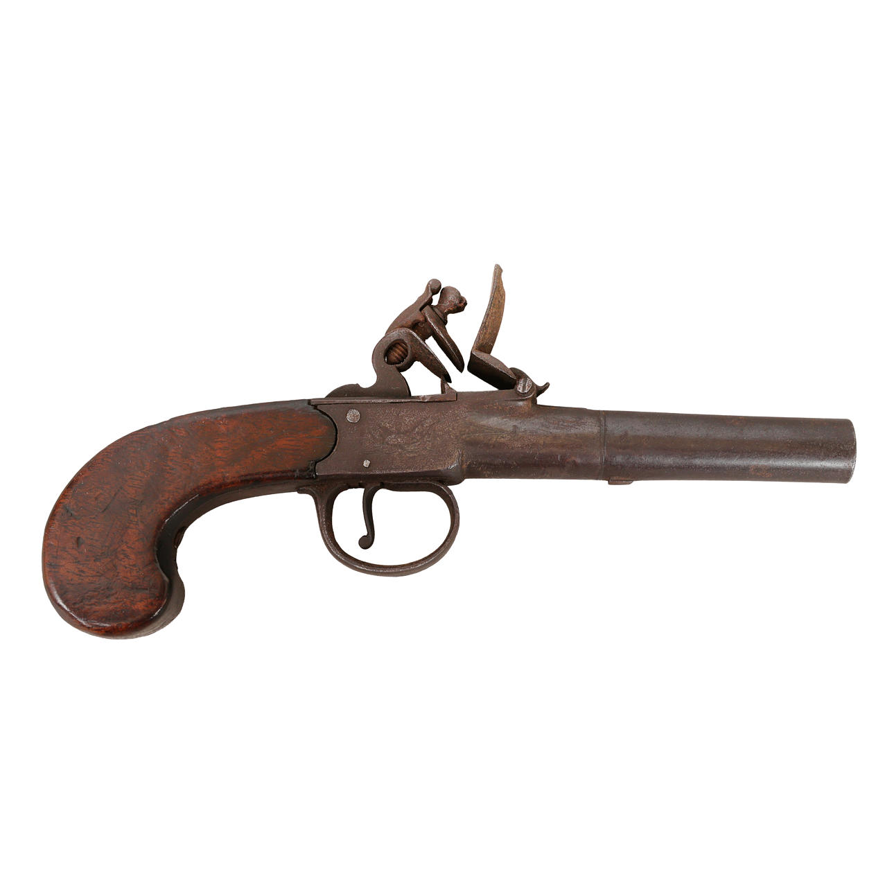 19TH CENTURY FLINTLOCK BOX-LOCK POCKET PISTOL. Weapons & Militaria ...