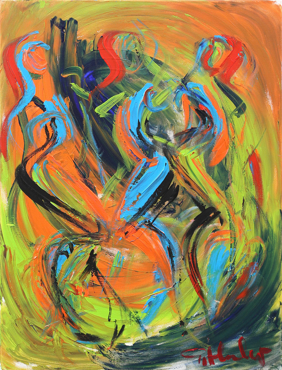 GÖRAN HAUSENKAMP. Modeller, akryl på duk, signerad G Hausenkamp.