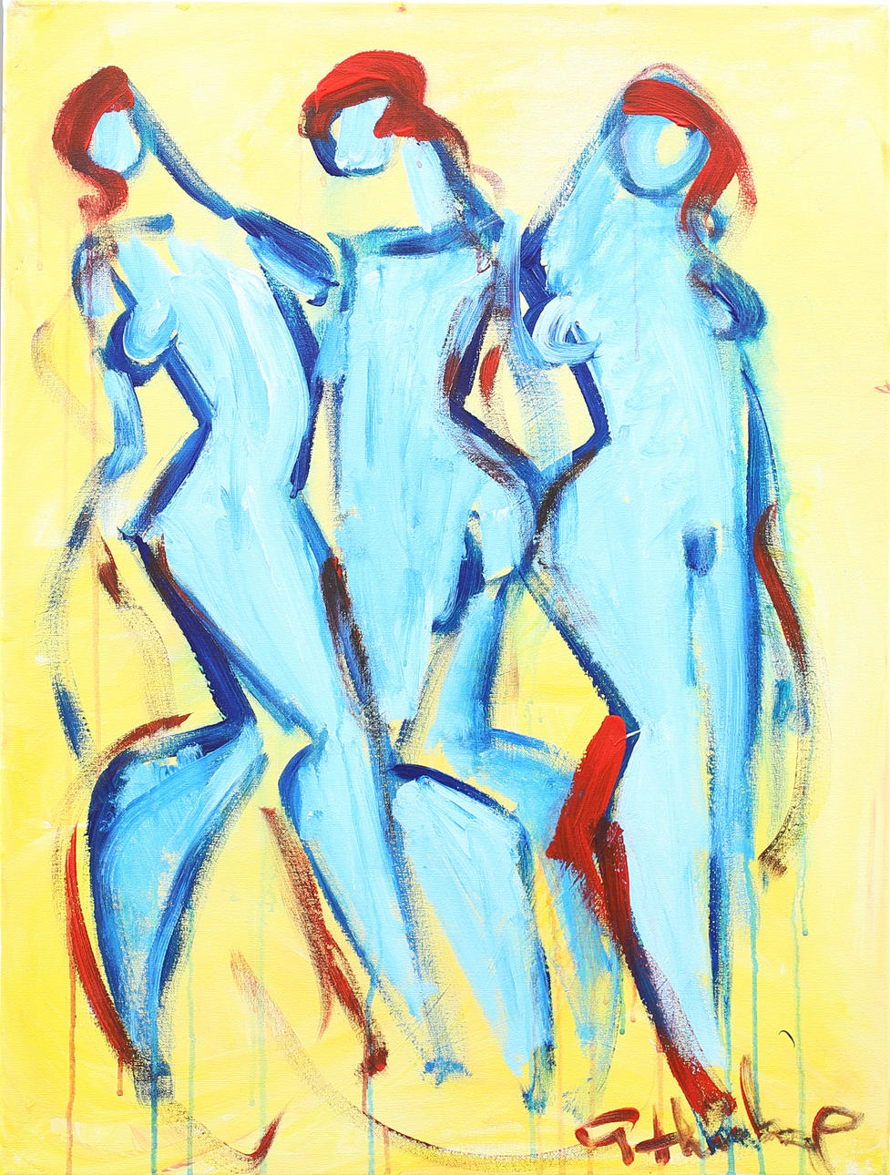 GÖRAN HAUSENKAMP. Modeller, akryl på duk, signerad G Hausenkamp.