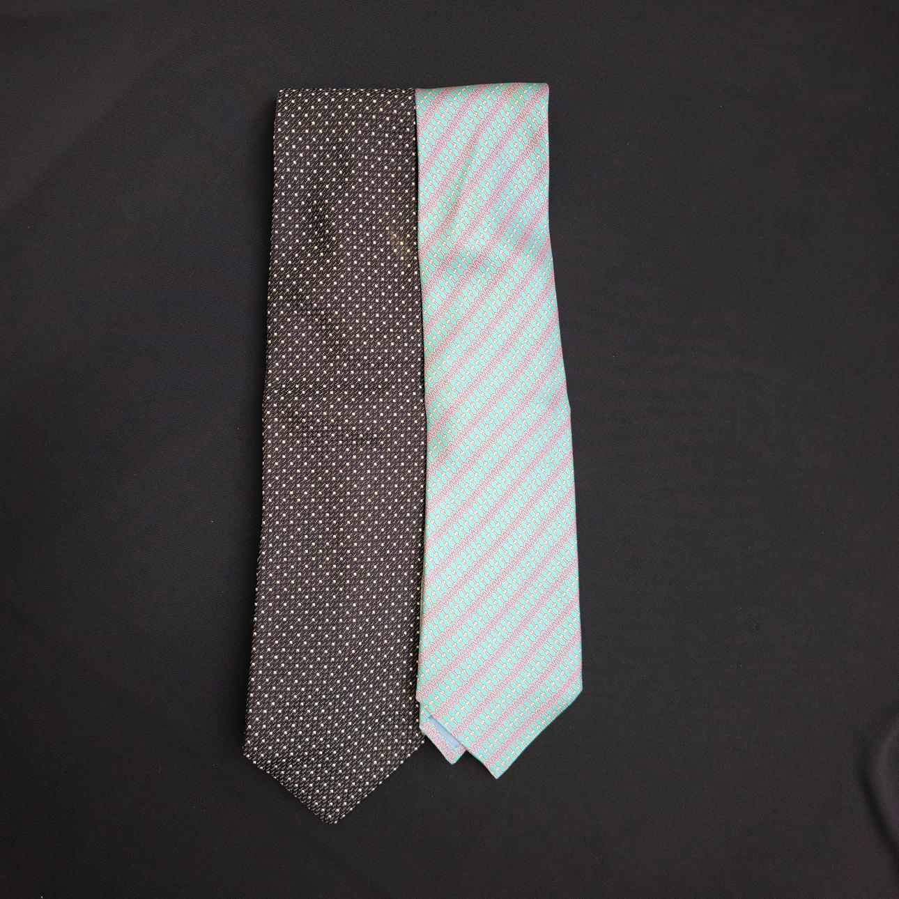 RICHEL AND BROOKSFIELD. TWO SILK TIES.