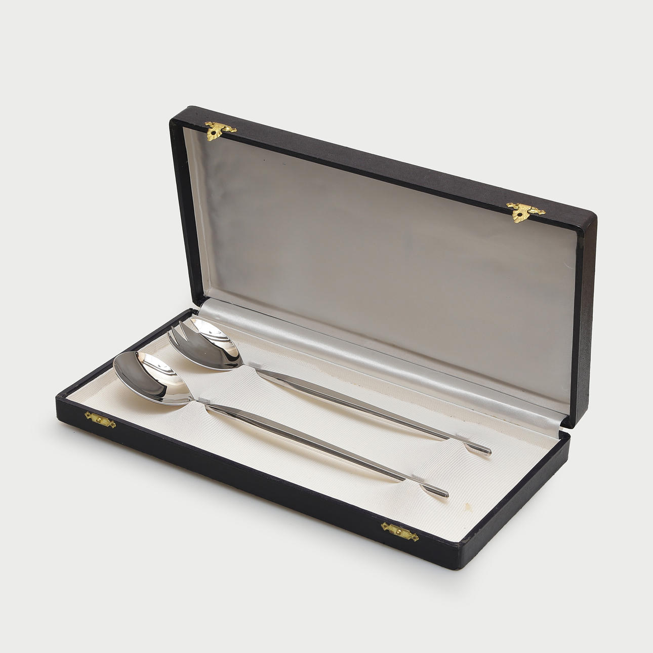 THERESIA HVORSLEV. SALLADSBESTICK, PARET, SKAFT STERLINGSILVER, ETUI ...