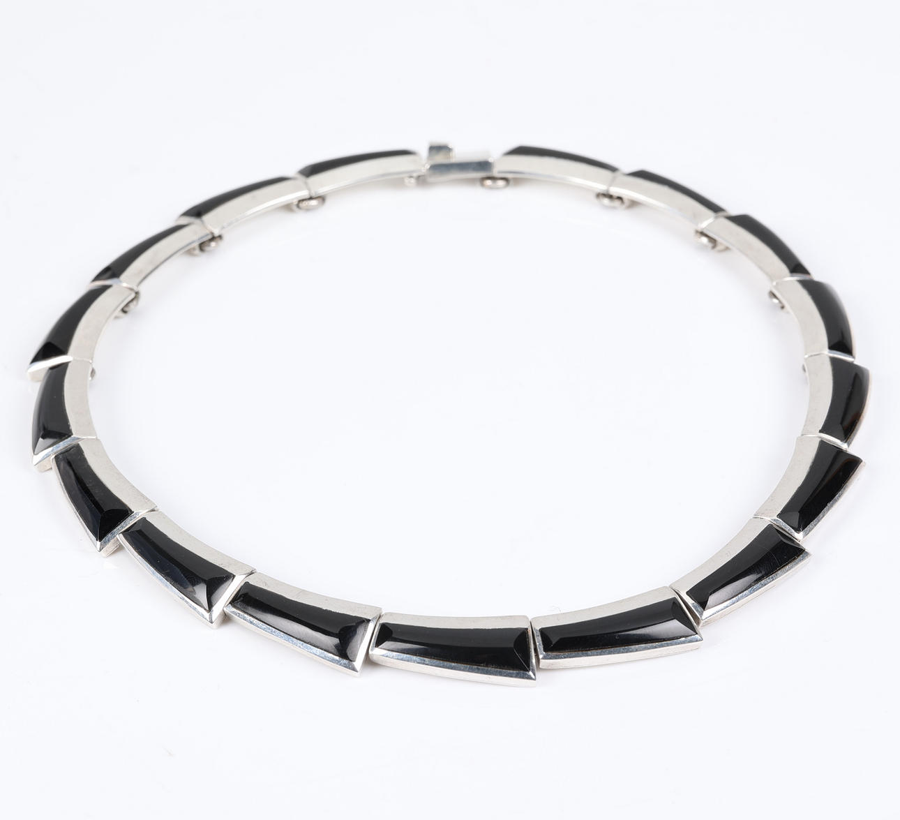 COLLIER, sterlingsilver, Onyx.