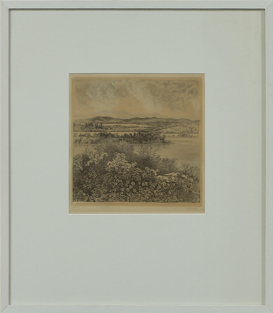 STIG BORGLIND. Midsommar samt Junikväll, torrnål, sign.