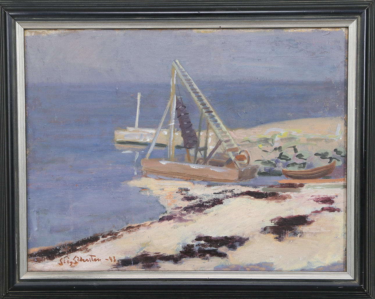 STIG SÖDERSTEN. Ölandsmotiv, olja på duk, signerad och daterad.