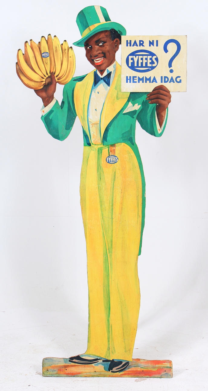 REKLAMSKYLT, vintage, bananer, 1900-talets första hälft.