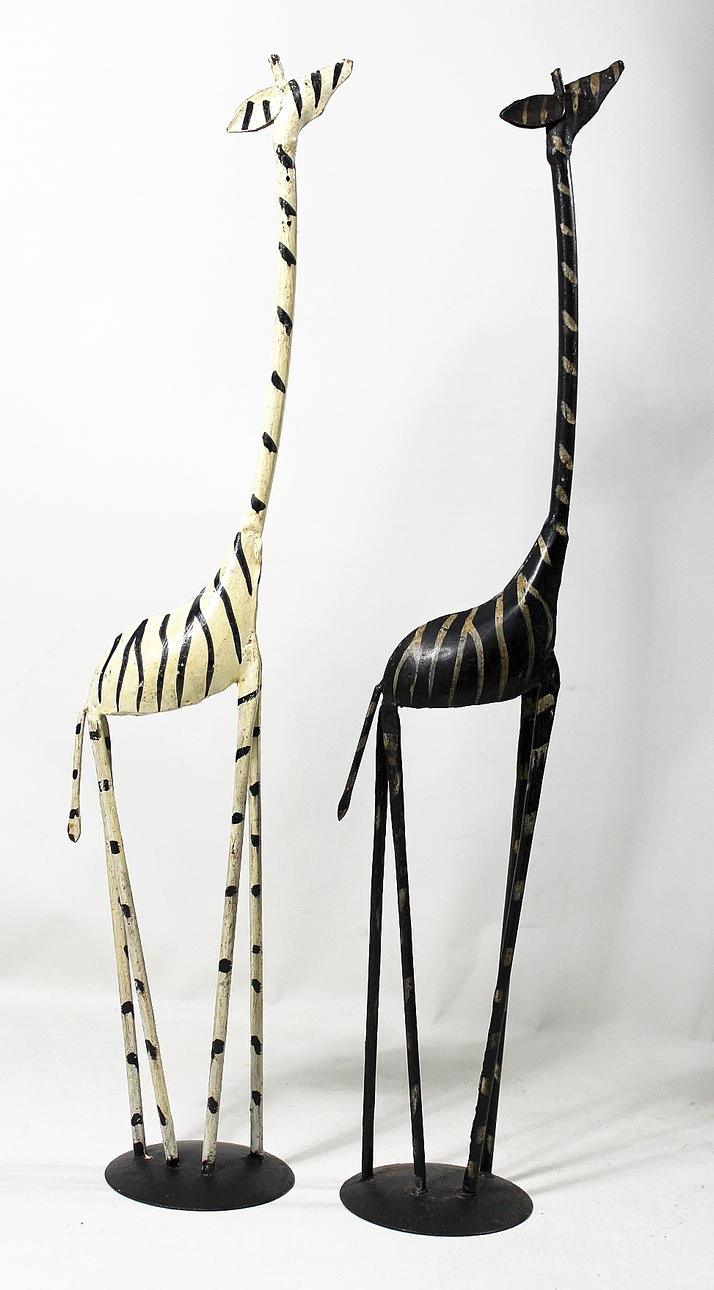 STATY, 2 st Zebror, järn, Afrika.