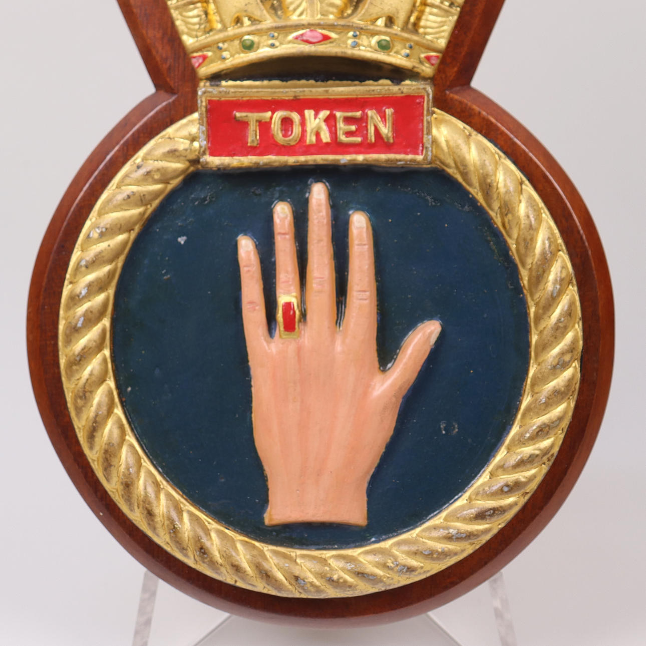 WALL PLAQUE, HMS Token (P328), cold painted gun badge for T-class ...