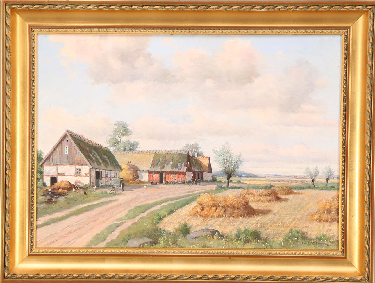 CARL MÅNSSON. TAVLA, olja duk, signerad Carl Månsson, Skånegård.