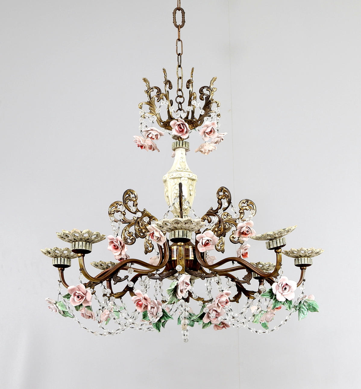 TAKLAMPA, metall och keramik, 1900-tal.