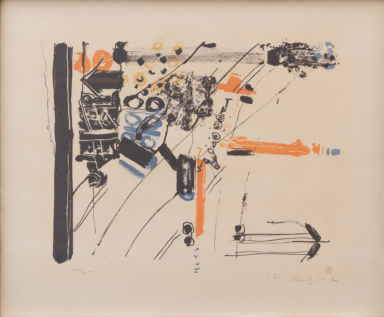 JÖRGEN FOGELQUIST. Composition, lithograph no 28/750, signed.