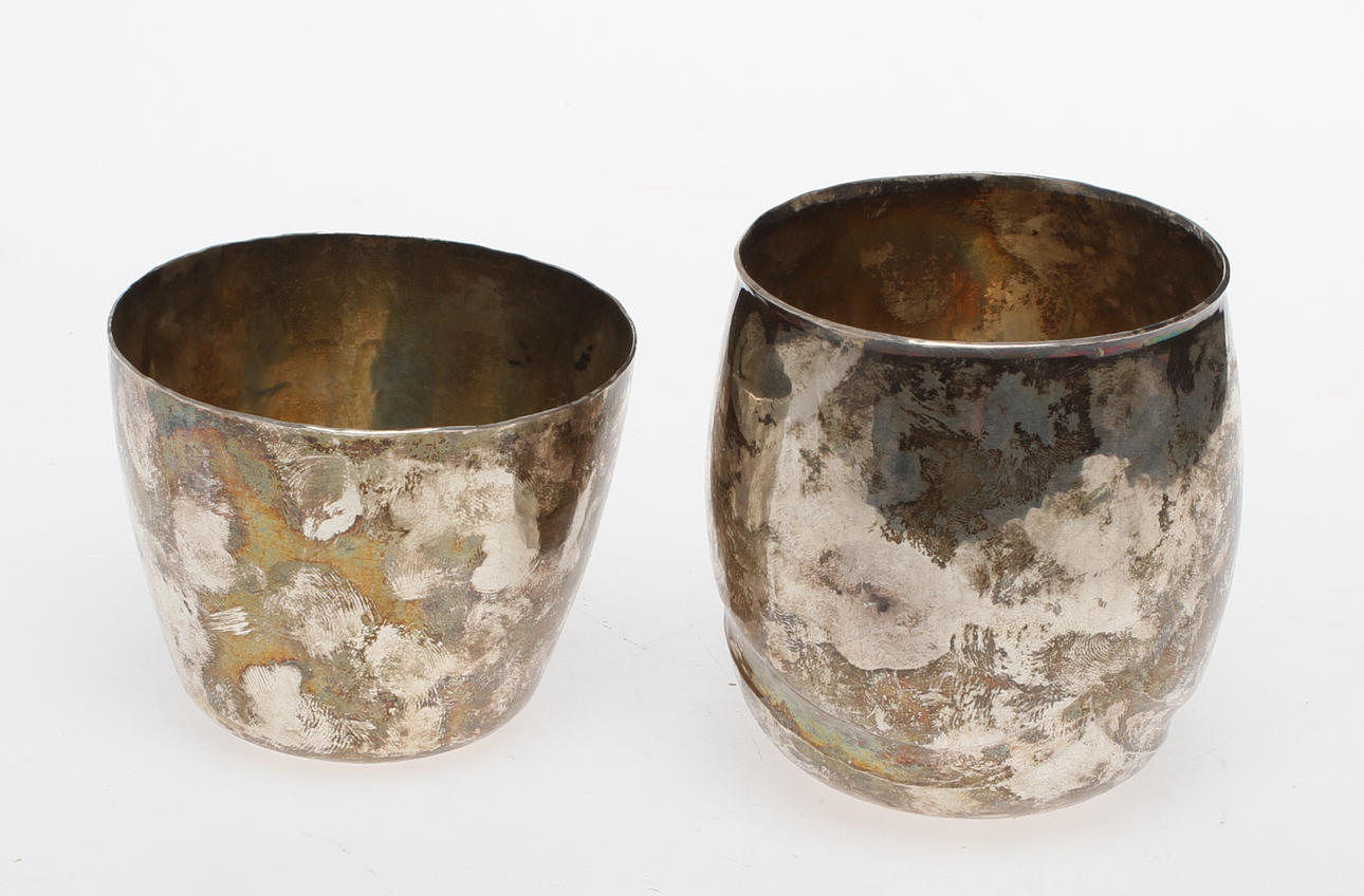PRISPOKALER, 2 st, silver, Jan Lundgren, vikt ca 300g.