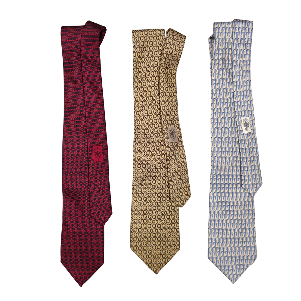 GUCCI. 3 SILK TIES.