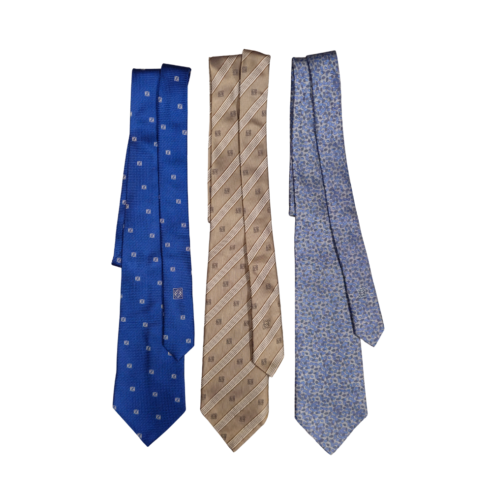 LOEWE. THREE SILK TIES.