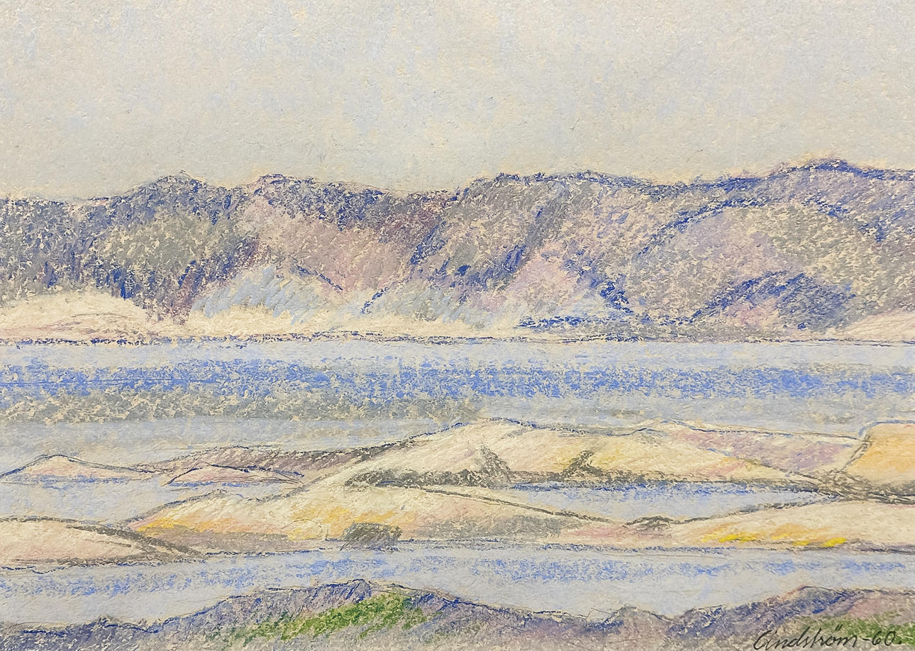 KNUT LINDSTRÖM. PASTEL, Landscape motifs, Signed and dated -60.