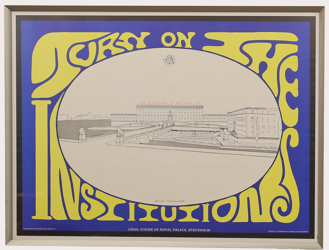 STURE JOHANNESSON. Lithograph, “Turn on the Institution”, dated 1967.