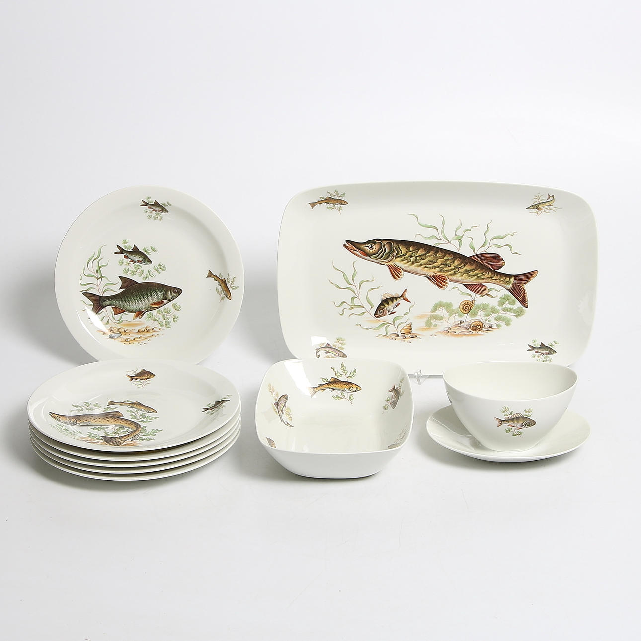 MATSERVIS, 9 delar, porslin, Rörstrand, 1900-talets andra hälft.