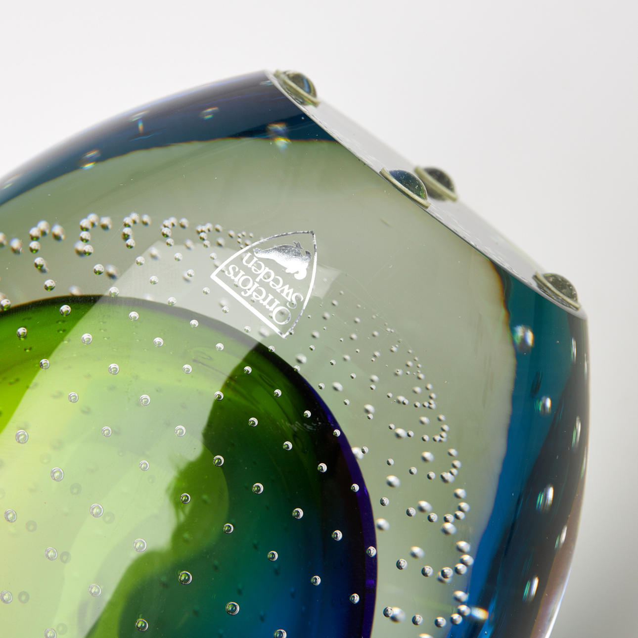 ERIKA LAGERBIELKE. A glass vase, Orrefors Expo, label marked, signed ...